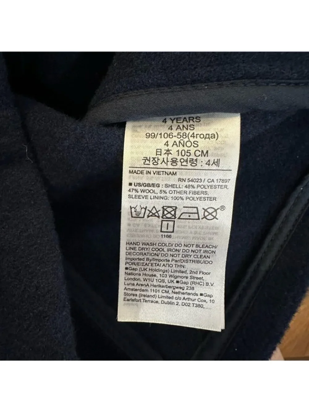 Baby Gap wool toggle peacoat